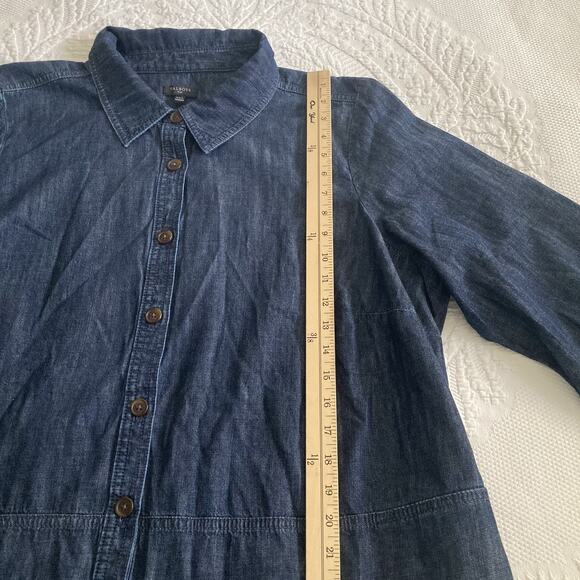 Talbots Denim Chambray denim Shirt Dress Long Sleeve 100% Cotton Plus size 20W - Picture 4 of 14
